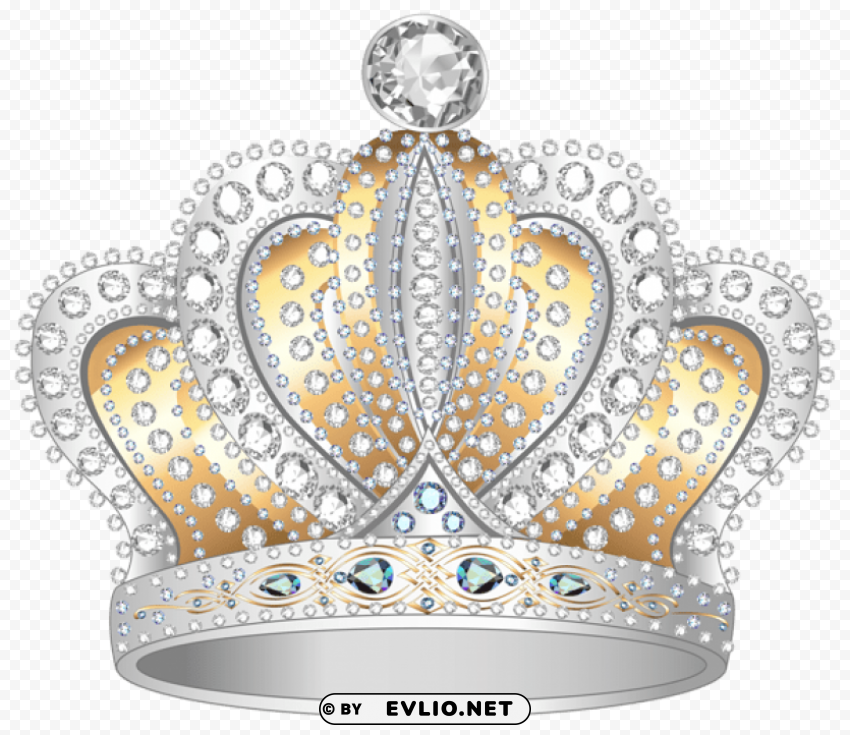 silver gold diamond crown PNG files with clear backdrop collection
