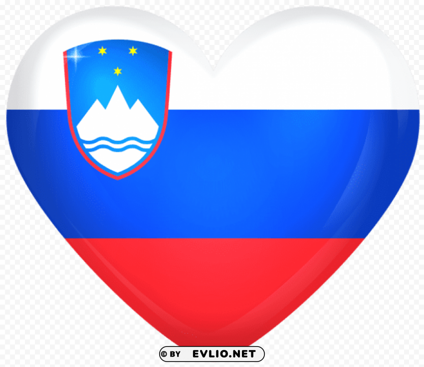 slovenia large heart flag PNG Graphic Isolated with Clear Background