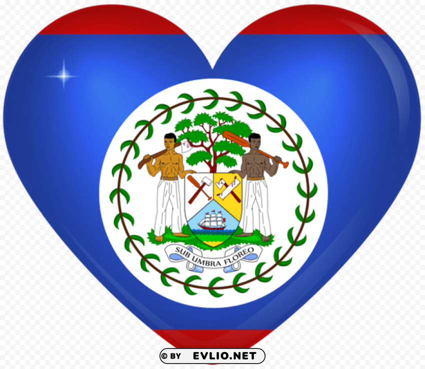 belize large heart flag Transparent PNG Artwork with Isolated Subject