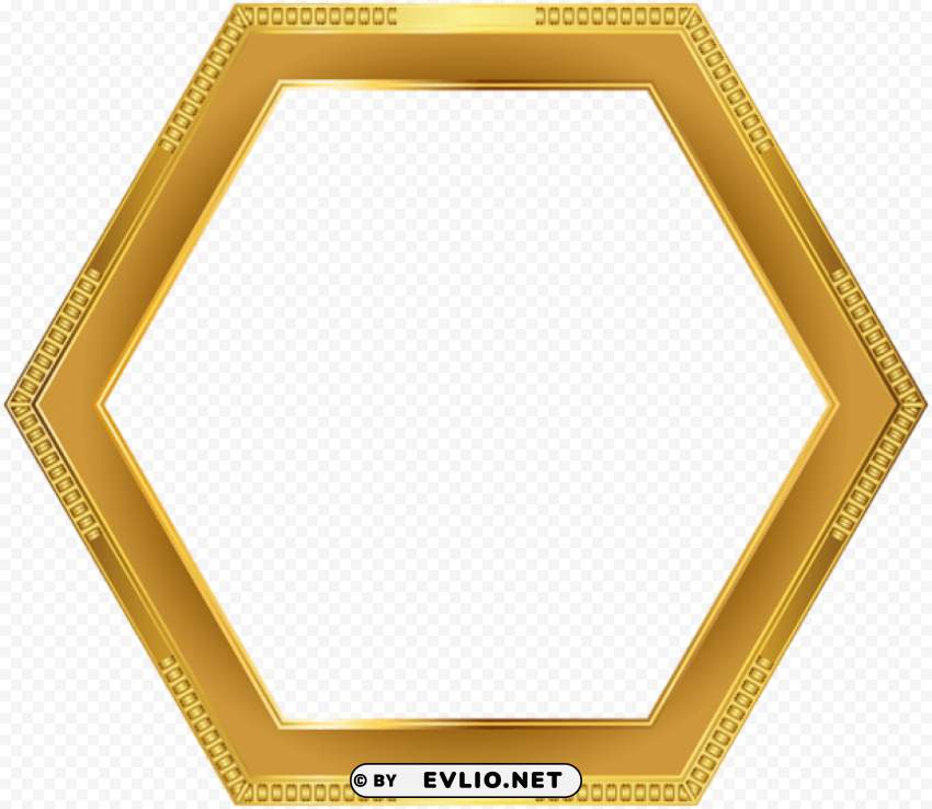 deco gold border frame Transparent PNG Isolated Element