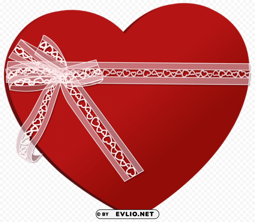 heart with heart ribbon PNG for educational projects