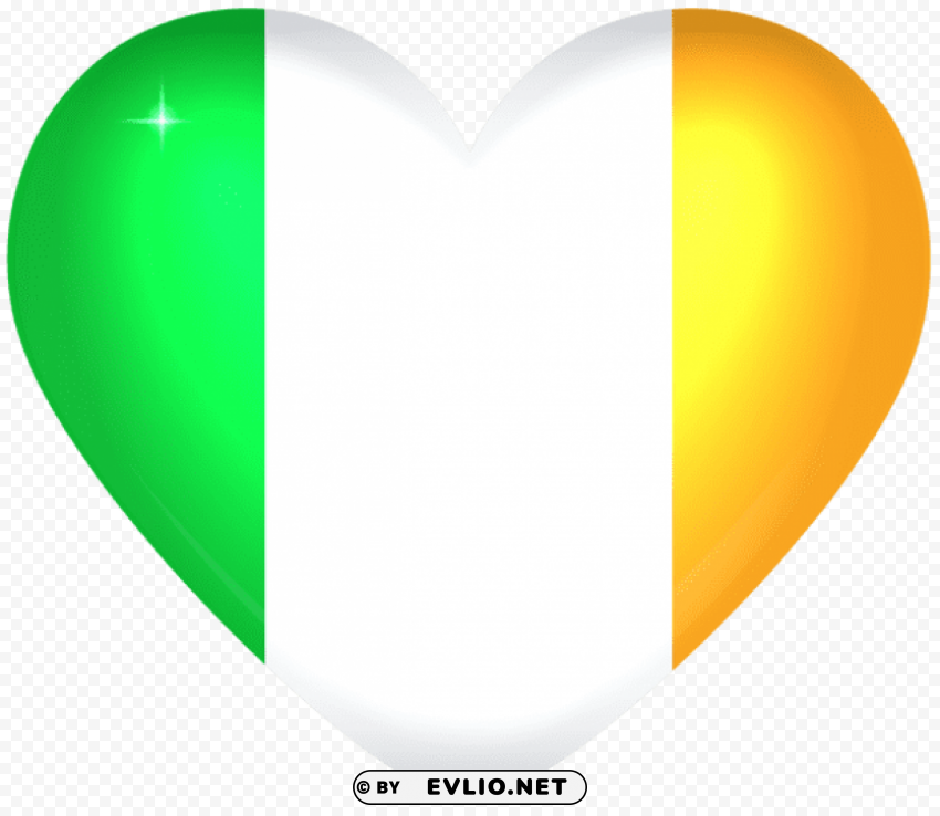 ireland large heart flag Isolated Subject in Clear Transparent PNG