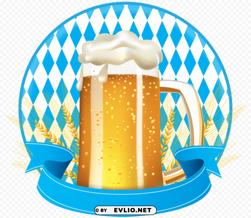 oktoberfest banner with beer PNG with no background for free