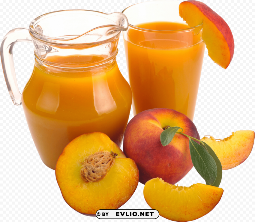 peaches with juice PNG isolated