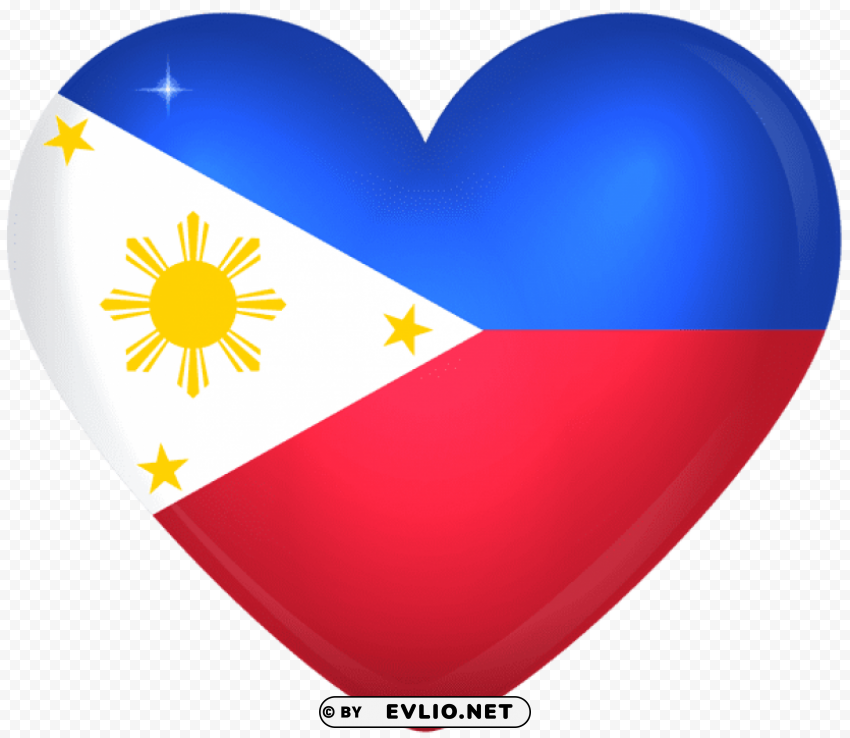 philippines large heart flag PNG transparent graphics for download