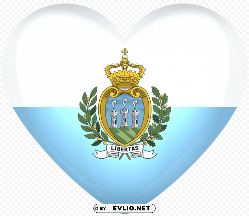 san marino large heart flag PNG with no background diverse variety