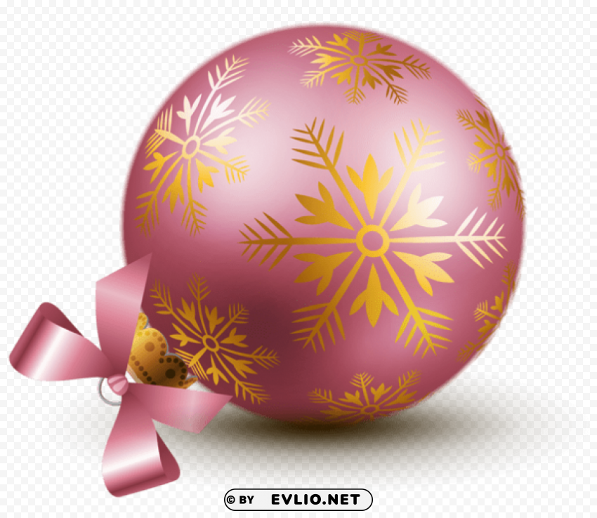 transparent pink christmas ball ornaments Clear Background PNG Isolated Item