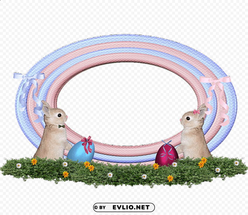 bunnies easter frame Clear PNG photos