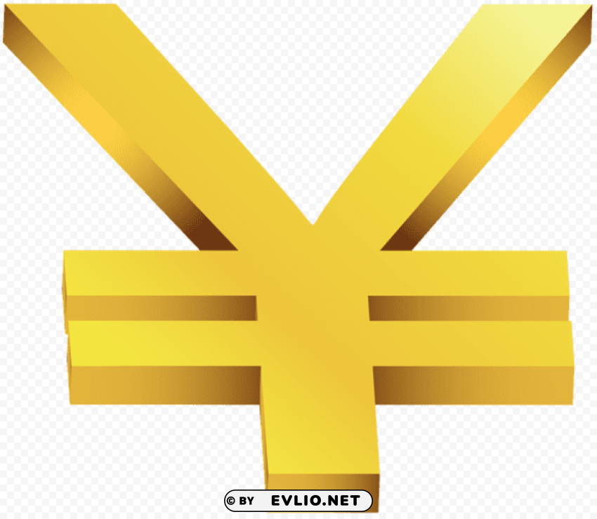 gold japanese yen PNG Image with Transparent Isolated Graphic
