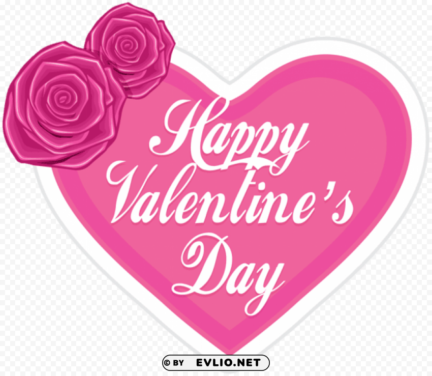 happy valentines day pink heart Isolated Graphic Element in HighResolution PNG