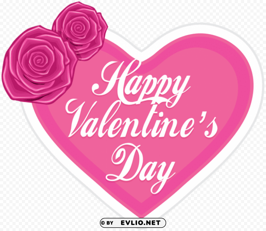 happy valentine's day pink heart Transparent Background PNG Isolated Item