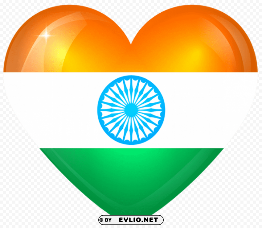 india large heart flag PNG images with alpha transparency selection
