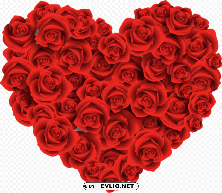 large heart of roses Isolated PNG on Transparent Background