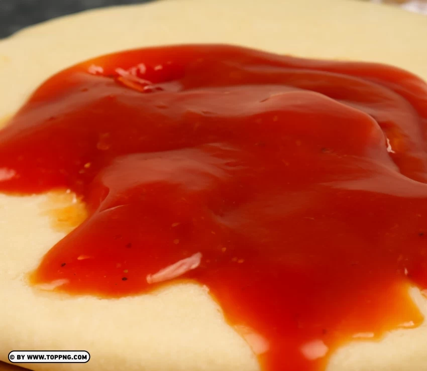 Layering the Pizza Dough with Fresh Tomato Sauce PNG files with clear background
