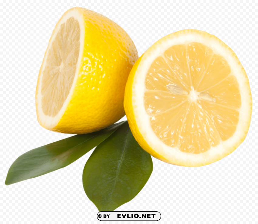 Lemon Fruit with Leaf PNG Image with Isolated Transparency