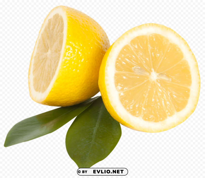 Lemon Fruit With Leaf PNG Image With Isolated Transparency