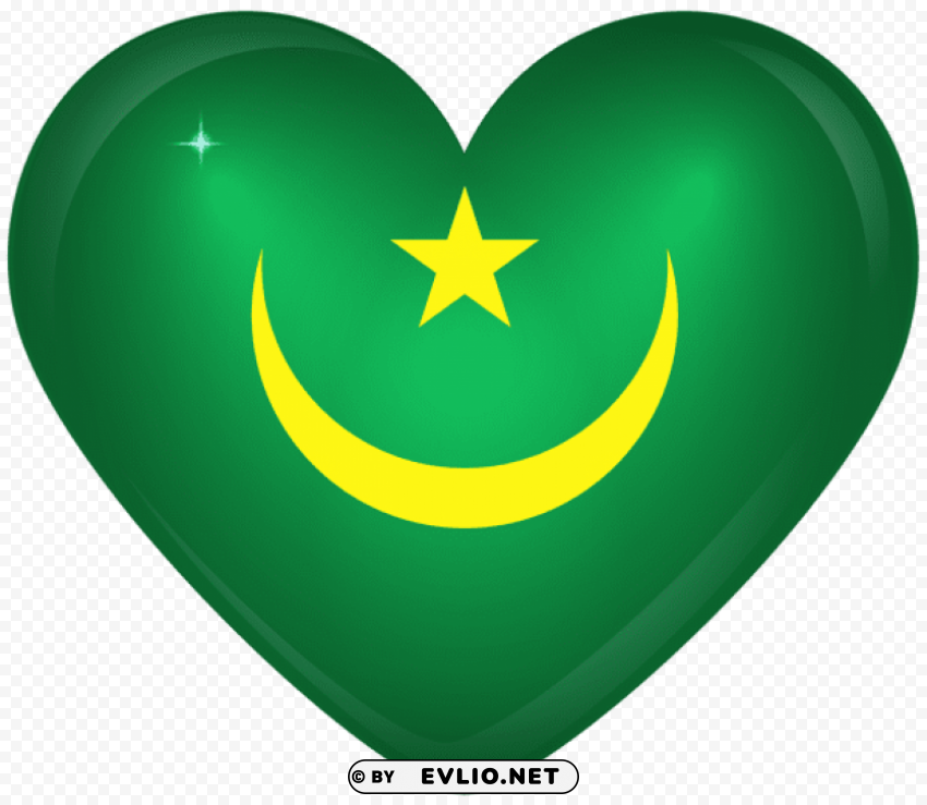 mauritania large heart flag Clear background PNG images bulk