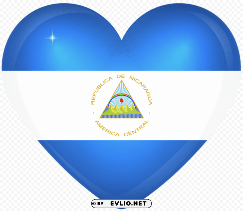 nicaragua large heart flag Clear Background PNG Isolated Item