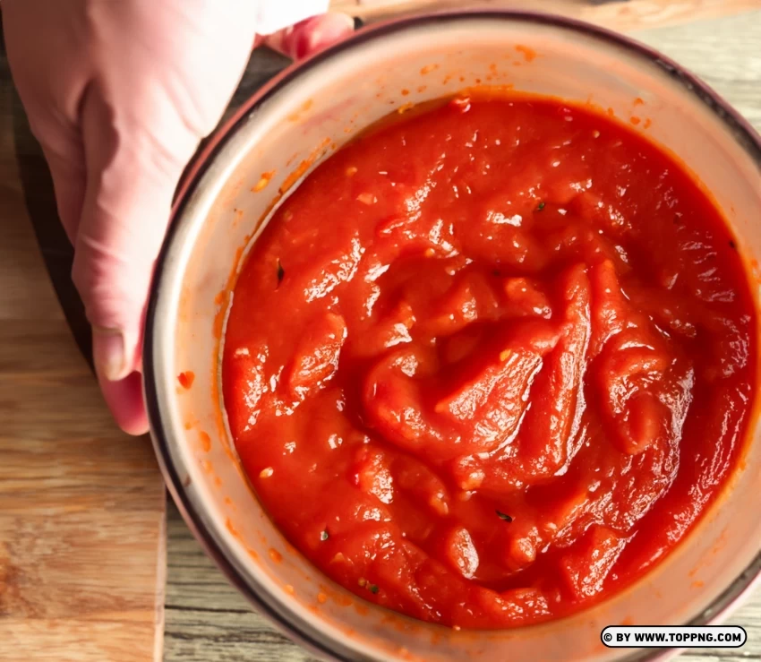 Prepare delicious fresh tomato sauce for pizza HD Background PNG clipart