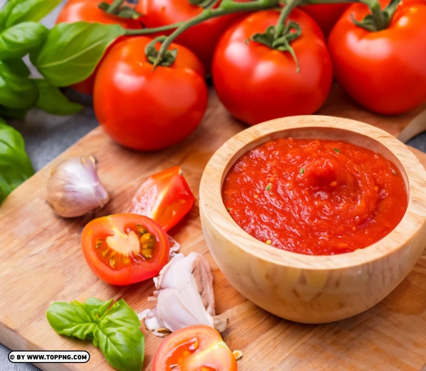 Preparing fresh garlic pizza sauce HD Background PNG design elements - Image ID 49de94d4