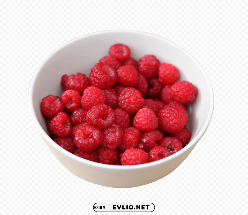 raspberry in bowl PNG with clear transparency