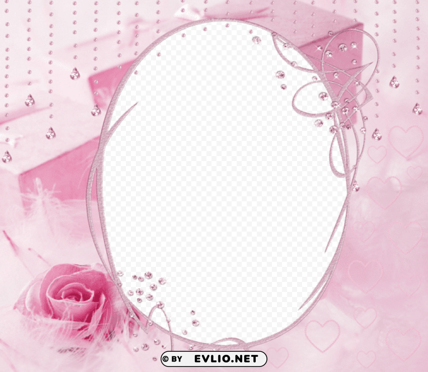 soft pink frame PNG images with transparent canvas