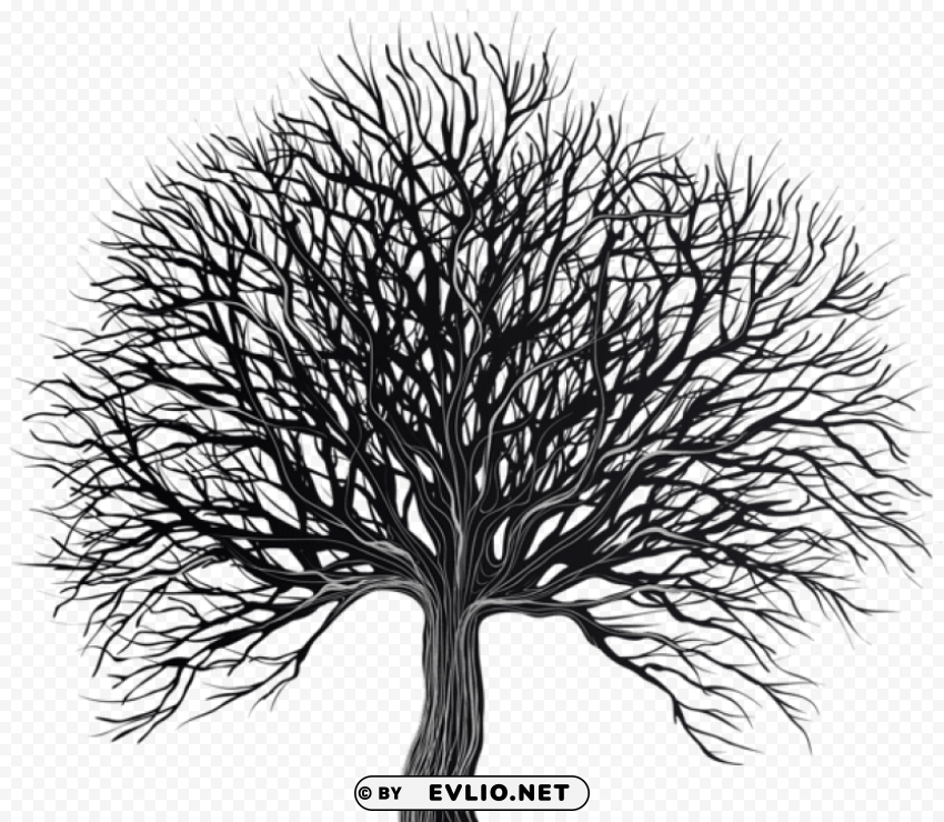 black art tree Transparent Background PNG Isolated Illustration