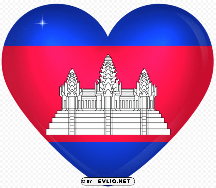 cambodia large heart flag Transparent image