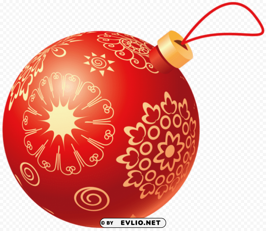 christmas transparent red christmas ball Clear Background PNG Isolated Graphic Design