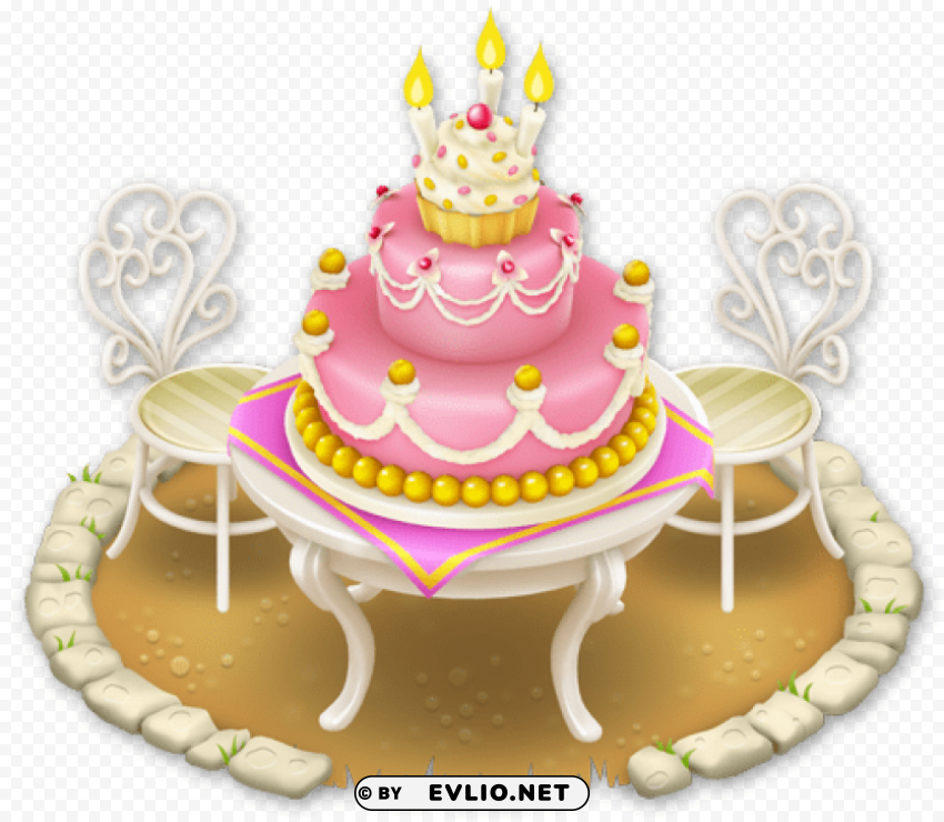 hay day birthday cake PNG Graphic Isolated on Transparent Background