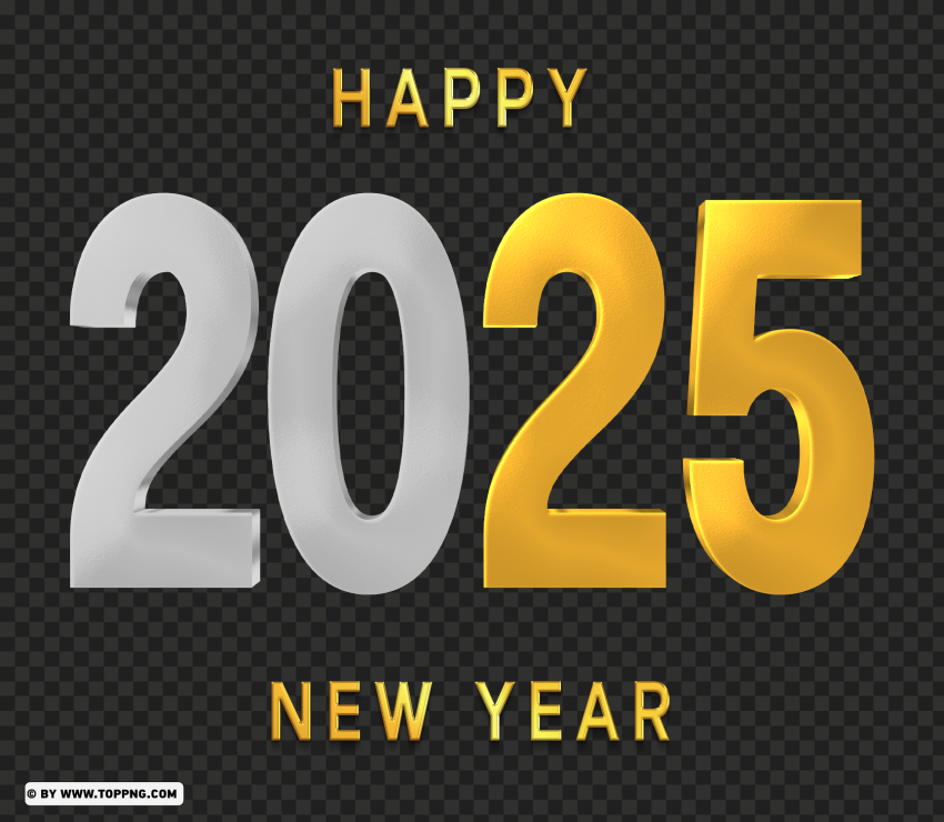 HD 2025 Silver and Gold Transparent PNG image