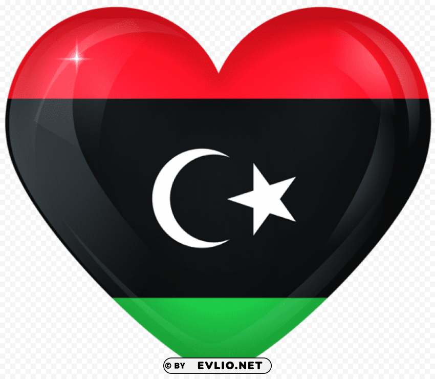 libya large heart flag PNG images without restrictions