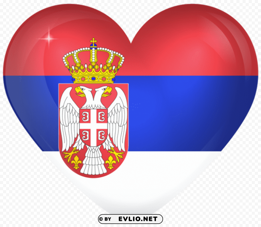 serbia large heart flag PNG artwork with transparency