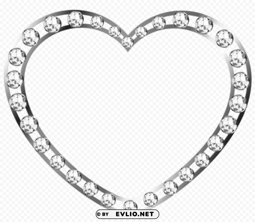 silver heart with diamonds free PNG files with alpha channel assortment