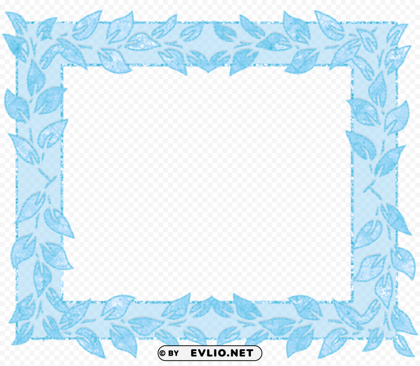 blue frame with leafs PNG transparent images extensive collection