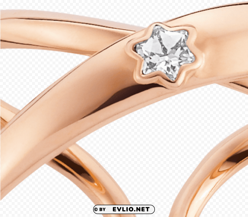 montblanc ring in pink gold with diamond in sett Clear Background Isolated PNG Graphic