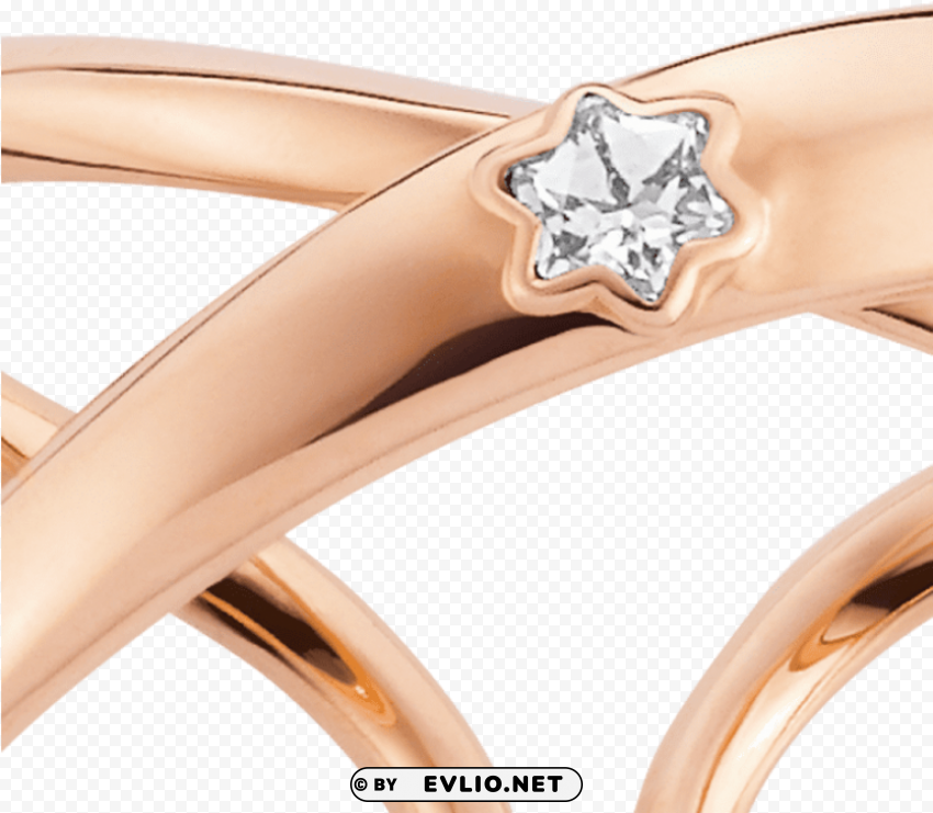 Montblanc Ring In Pink Gold With Diamond In Sett Clear Background Isolated PNG Graphic