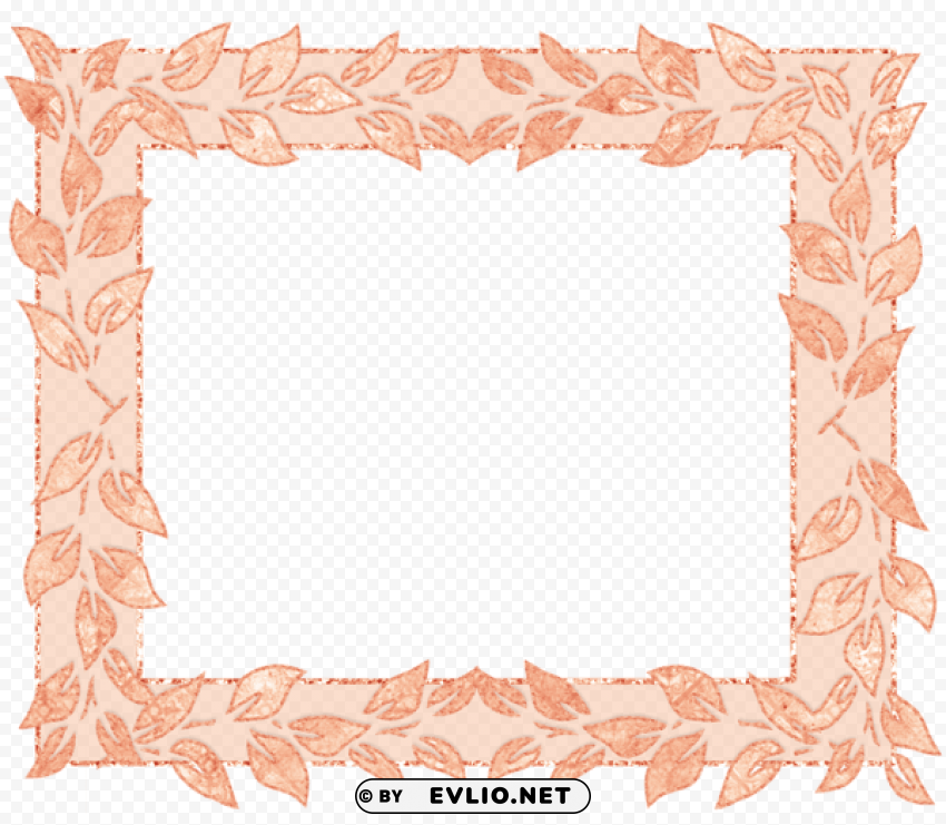 orange frame with leafs PNG transparent images for printing