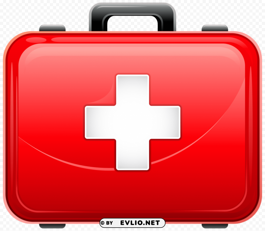 red medical bag Isolated Character on Transparent Background PNG