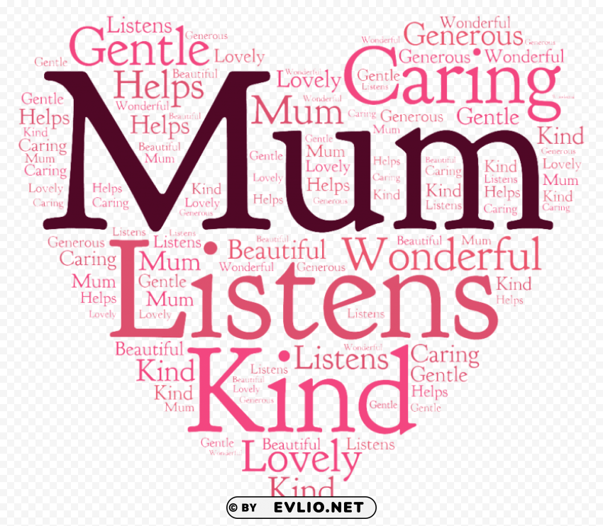 mothers day texts Clear Background PNG Isolated Graphic Design