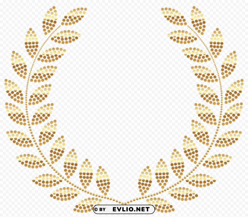 transparent golden wreath PNG design