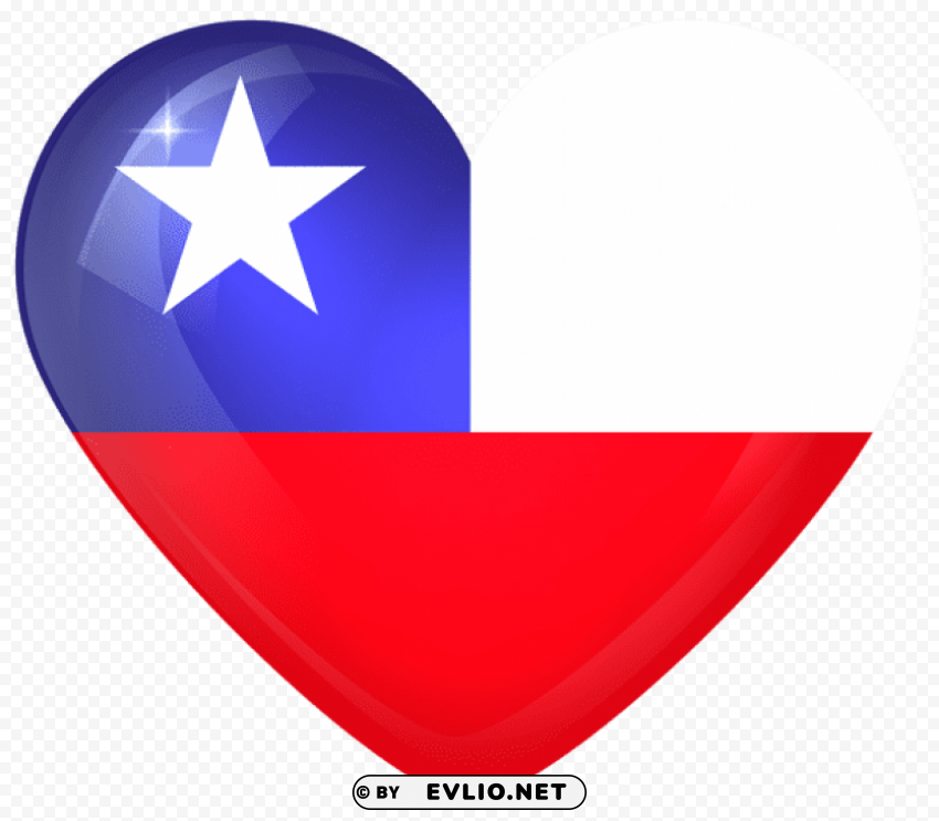 chile large heart flag PNG image with no background