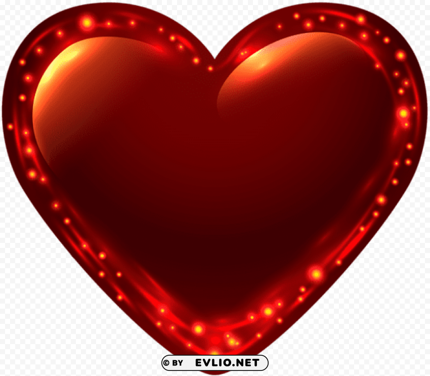 Fiery Glowing Heart Isolated Graphic On HighQuality PNG