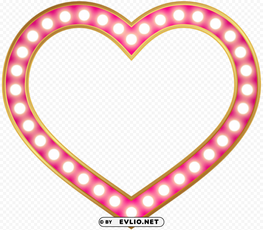 Glowing Heart Border Frame Transparent PNG Isolated Object Design