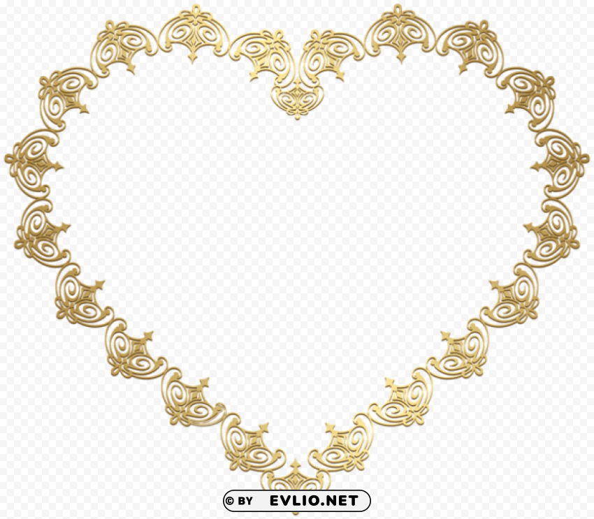 Heart Gold Isolated Element In Clear Transparent PNG