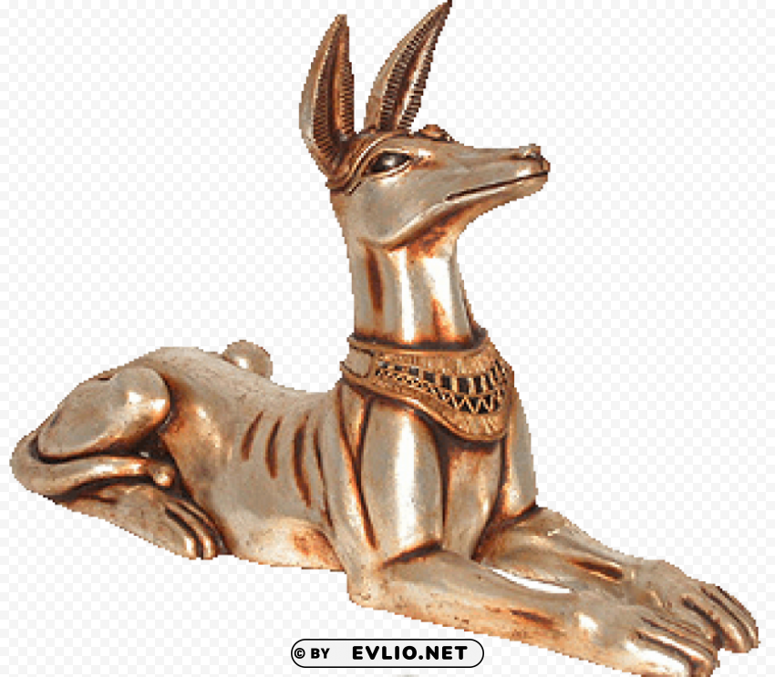 Ancient Egyptian Anubis Statue bronze Clear PNG file