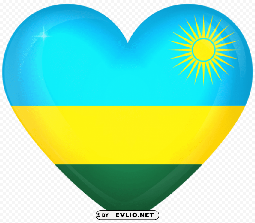rwanda large heart flag Free PNG images with transparent layers