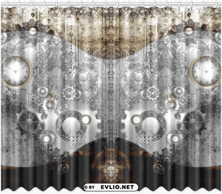 steampunk clocks and gears beach towel PNG objects