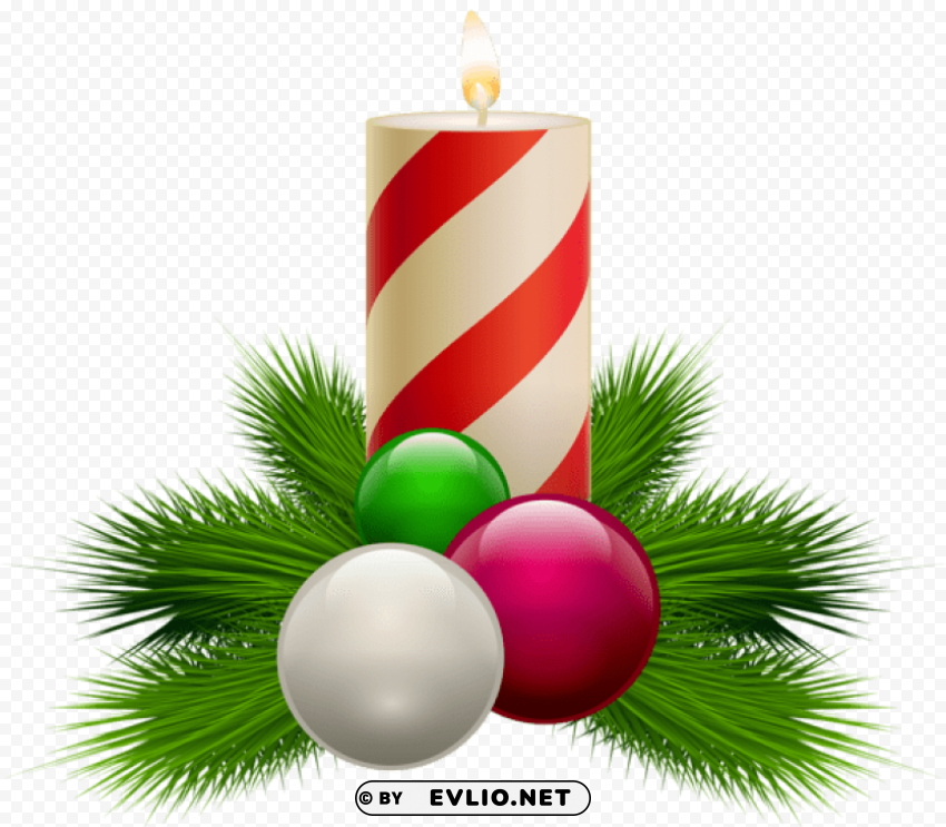 transparent christmas white candle PNG with clear background set