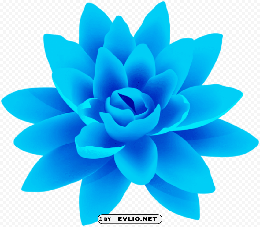 blue flower deco PNG Isolated Subject with Transparency